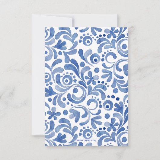 Chinoiserie Waterverf Ginger Jar Note Cards Bedankkaart (Achterkant)