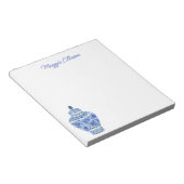 Chinoiserie Waterverf Ginger Jar Notepad Notitieblok (Schuin)