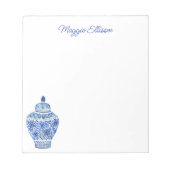 Chinoiserie Waterverf Ginger Jar Notepad Notitieblok (Voorkant)