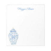 Chinoiserie Waterverf Ginger Jar Notepad Notitieblok (Voorkant)