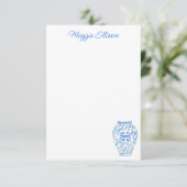 Chinoiserie Waterverf Ginger Vase Note Cards Bedankkaart (Staand voorkant)