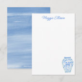 Chinoiserie Waterverf Ginger Vase Note Cards Bedankkaart (Voorkant / Achterkant)