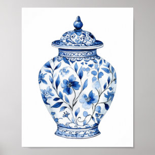 Chinoiserie Waterverf Jar Poster
