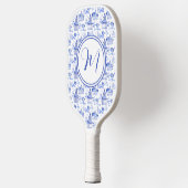 Chinoiserie Waterverf Pagoda Pattern Monogram Pickleball Paddle (Links)