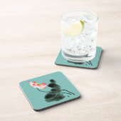 Chinoiserie Waterverf Schilting Lotus Floral Bier Onderzetter (Rechterzijde)