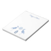 Chinoiserie Waterverf Topiary Blue Heron-blocnote Notitieblok (Linkerzijde)