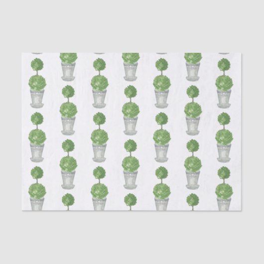 Chinoiserie Waterverf Topiary Tissuepapier (Voorkant)