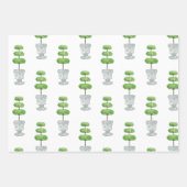 Chinoiserie Waterverf Topiary Wrapping Paper (Voorkant 2)