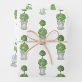 Chinoiserie Waterverf Topiary Wrapping Paper (In situ)