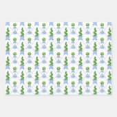 Chinoiserie Waterverf Topiary Wrapping Paper (Voorkant)