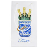 Chinoiserie Waterverf Wine Bucket Klein Cadeauzakje (Voorkant)