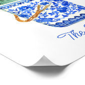 Chinoiserie Waterverf Wine Bucket Poster (Hoek)