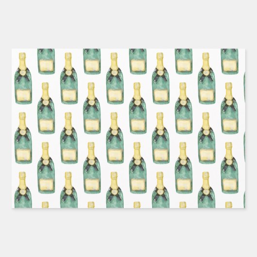 Chinoiserie Waterverf Wine Bucket Wrappapier Inpakpapier Vel (Voorkant 3)