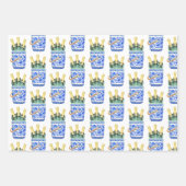 Chinoiserie Waterverf Wine Bucket Wrappapier Inpakpapier Vel (Voorkant)