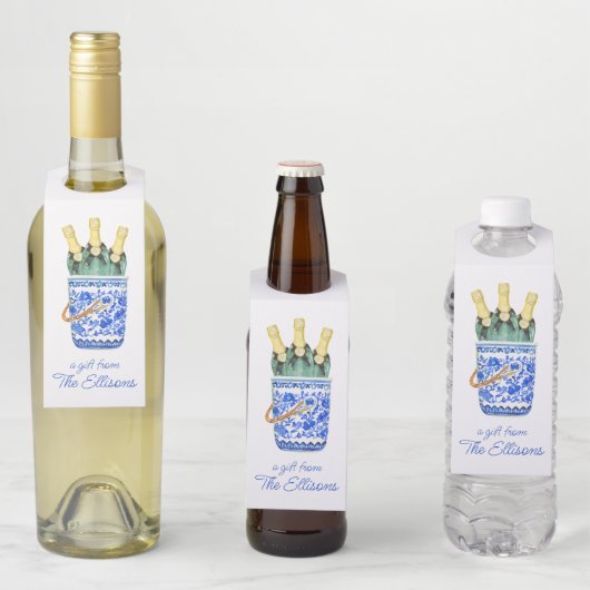 Chinoiserie Waterverf Wine Ice Bucket Flessenhanger (In situ)