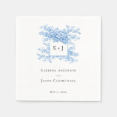 Chinoiserie Wedding Floral Monogram Elegant Servet (Voorkant)