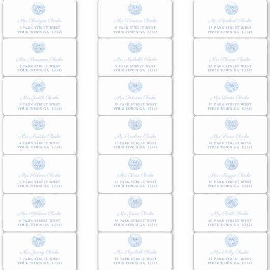 Chinoiserie Wedding Guest Envelope Adresetiketten Sticker (Voorkant)