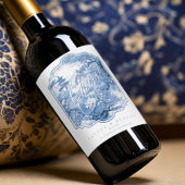 Chinoiserie Wedding Pattern Cheers ID1094 Wijn Etiket