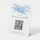 Chinoiserie Wedding Photos QR Code Welcome Script Reclamebord Met Voetstuk (Voorkant)