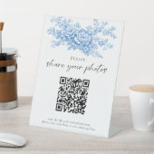 Chinoiserie Wedding Photos QR Code Welcome Script Reclamebord Met Voetstuk (Insitu)