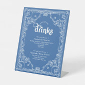  Chinoiserie Wedding Signature Drinken Reclamebord Met Voetstuk (Voorkant)