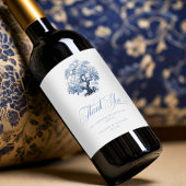 Chinoiserie Wedding Tree Motif Bedankt ID1094 Wijn Etiket