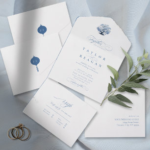 Chinoiserie Wedding Tree Motif ID1094 All In One Uitnodiging