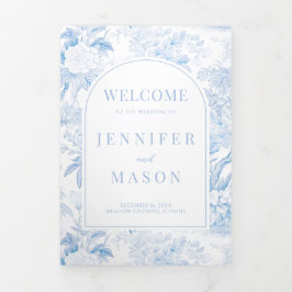 Chinoiserie Wedding Trifold Programma Zitting Graf