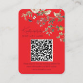 Chinoiserie Wedding Website RSVP QR Code Informatiekaartje (Voorkant)