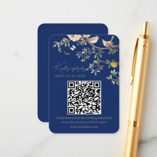 Chinoiserie Wedding Website RSVP QR Code  Informatiekaartje