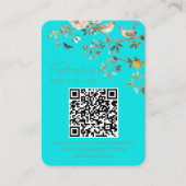 Chinoiserie Wedding Website RSVP QR Code  Informatiekaartje (Voorkant)