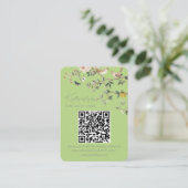 Chinoiserie Wedding Website RSVP QR Code  Informatiekaartje (Staand voorkant)