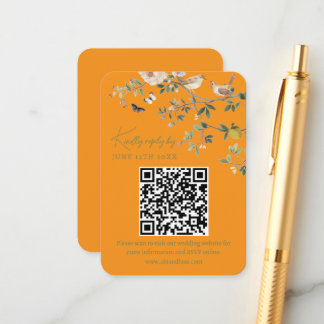 Chinoiserie Wedding Website RSVP QR Code  Informatiekaartje