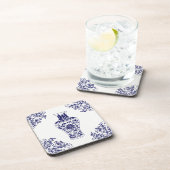 Chinoiserie White en Blue Ginger Jar Sierkussen Bier Onderzetter (Rechterzijde)