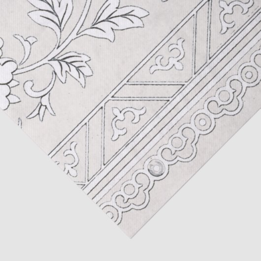  Chinoiserie Wit Bloemen Decoupage Tissuepapier (Detail)