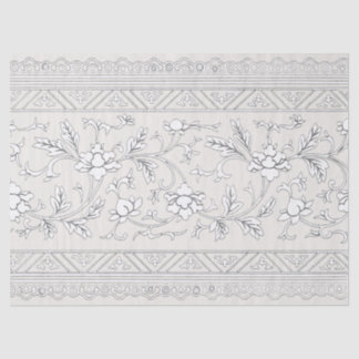  Chinoiserie Wit Bloemen Decoupage Tissuepapier