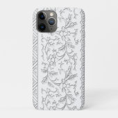 Chinoiserie Wit Bloemen Scroll Border Case-Mate iPhone Case (Achterkant)