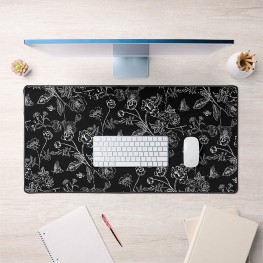  Chinoiserie wit bloemmotief Bureaumat (Kantoor 1)