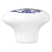 Chinoiserie Witte Orchidee Keramische Knop (Zijkant)