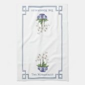 Chinoiserie Witte Orchidee Theedoek (Verticaal)