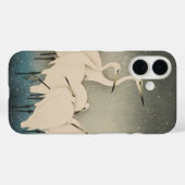 Chinoiserie Witte Reiger Winter Sneeuw Patroon Case-Mate iPhone Case (Achterkant (horizontaal))