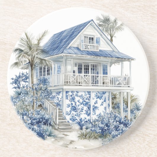 Chinoiserie zandstenen onderzetter (Voorkant)