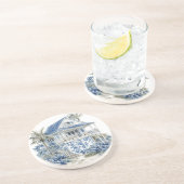 Chinoiserie zandstenen onderzetter (Zijkant)