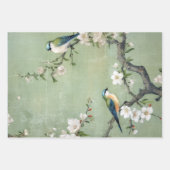 Chinoiserie Zee Blue Greens Achtergronden Inpakpapier Vel (Voorkant 3)