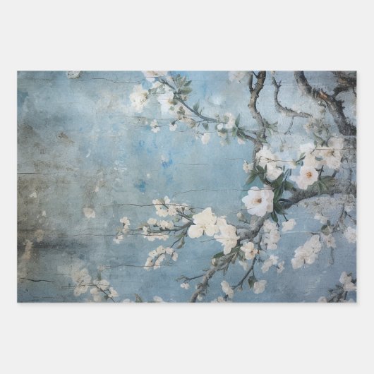 Chinoiserie Zee Blue Greens Achtergronden Inpakpapier Vel (Voorkant)