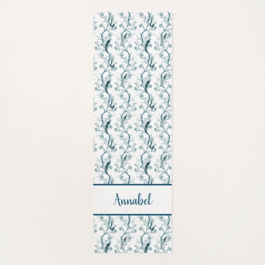 Chinoisievogels en blauw van foliumolie yogamat (Voorkant)