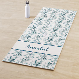 Chinoisievogels en blauw van foliumolie yogamat