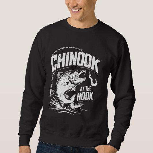 Chinook bij de Hook Salmon Gevist Trui (Voorkant)