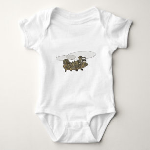 Chinook Camouflage Helikopter Cartoon Romper