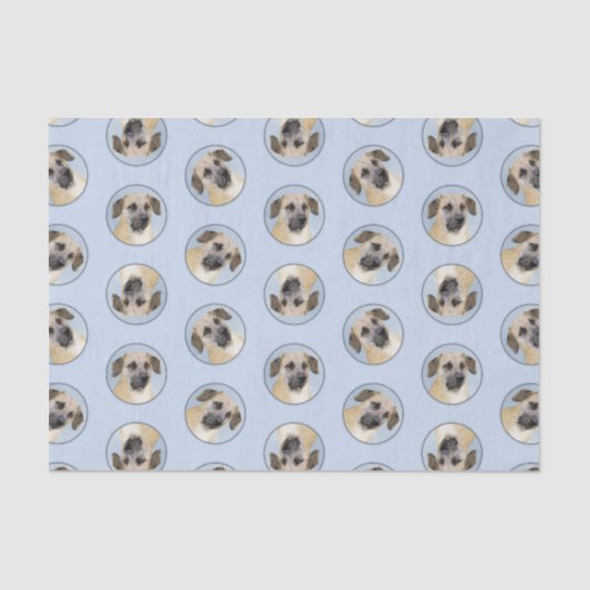 Chinook Drop Ear Painting Originele sledehond kuns Tissuepapier (Voorkant)